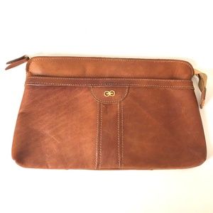 Contessa Tan Leather Vintage Clutch